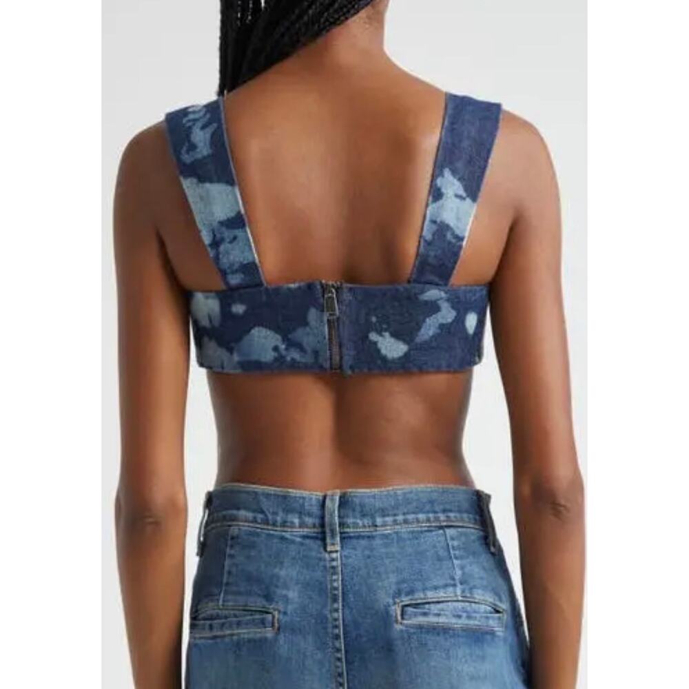 ORIRE Bubi Denim Bustier Crop Top Night Out Rave Club Festival In Size 6 NWOT - Picture 3 of 6
